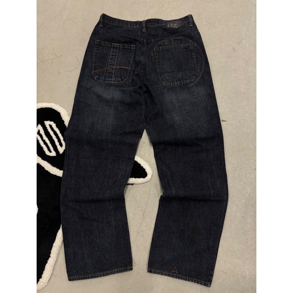 Vintage G-Unit Heavy Weight Raw Denim Jeans Baggy Y2K Hip Hop Dark Wash 34x32